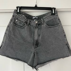 weworewhat gray denim cut off shorts.